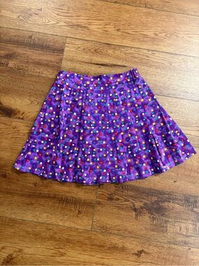 Vintage 90s Purple Geometric Tennis Skirt Small Retro Made in USA